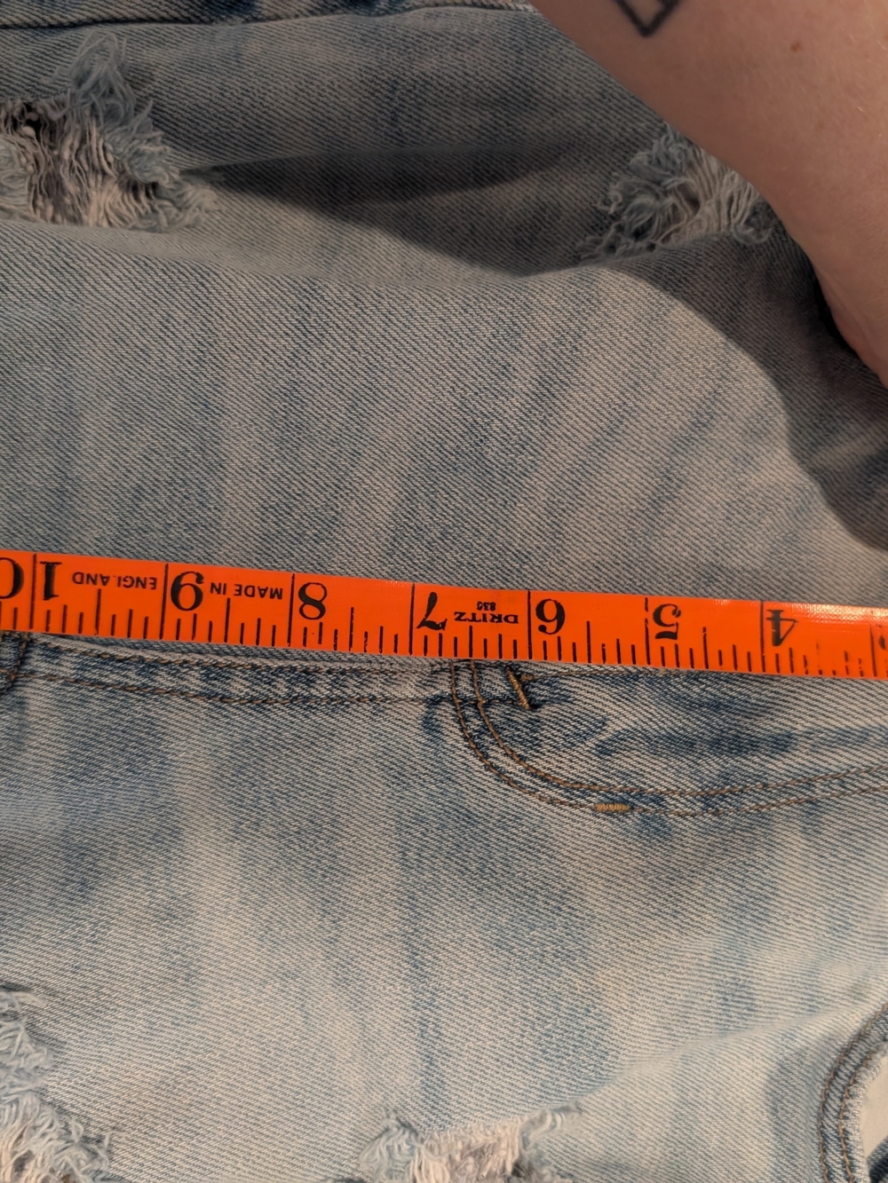 American Eagle Outfitters Light Blue Distressed Boyfriend Jeans Size 00 Stretch - Picture 10 of 11